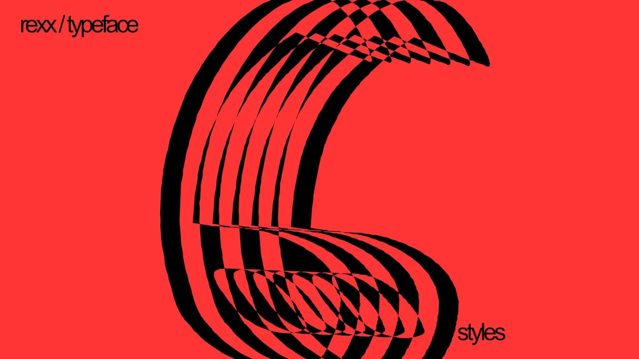 REXX six-style font family cover in red and black